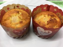 提供予定の三朝町神倉大豆のおからを使用した「リンゴのおからケーキ」