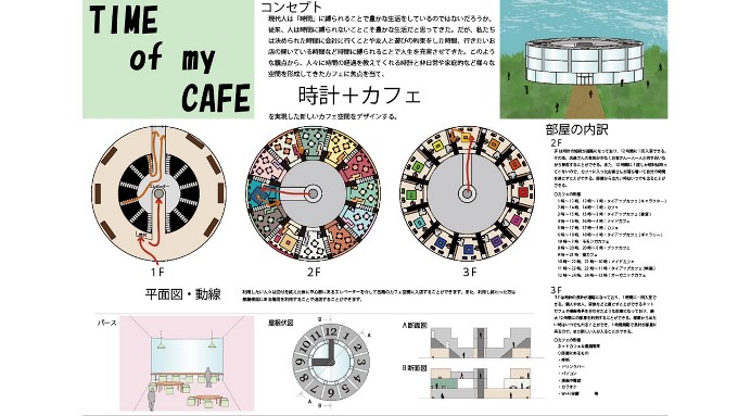 △入選した2人の作品「TIME　of my CAFE」